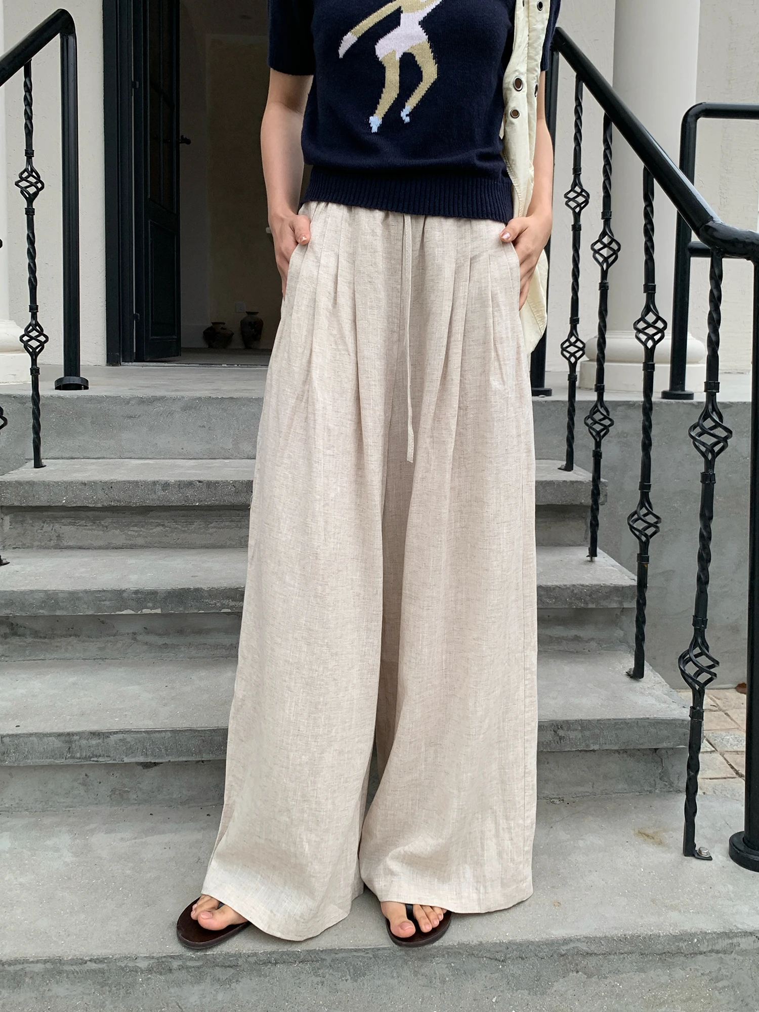 CRUCREAMSU Women's Loose Wide Leg Pants Casual Slimming Summer Loose Versatile Floor-Length Pants Elastic Waistband
CRUCREAMSU Women's Loose Wide Leg Pants Casual Slimming Summer Loose Versatile Floor-Length Pants Elastic Waistband