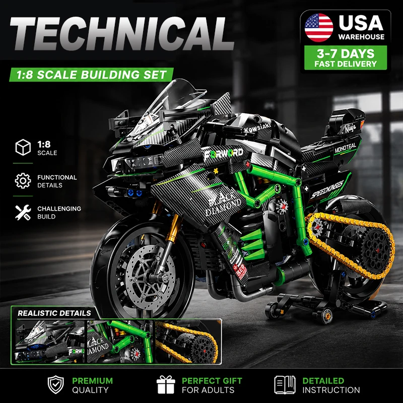 New MOC Motorcycle Building Blocks 1:8 Scale Technical Racing Motorbike Model Kit for Adults Gift
New MOC Motorcycle Building Blocks 1:8 Scale Technical Racing Motorbike Model Kit for Adults Gift