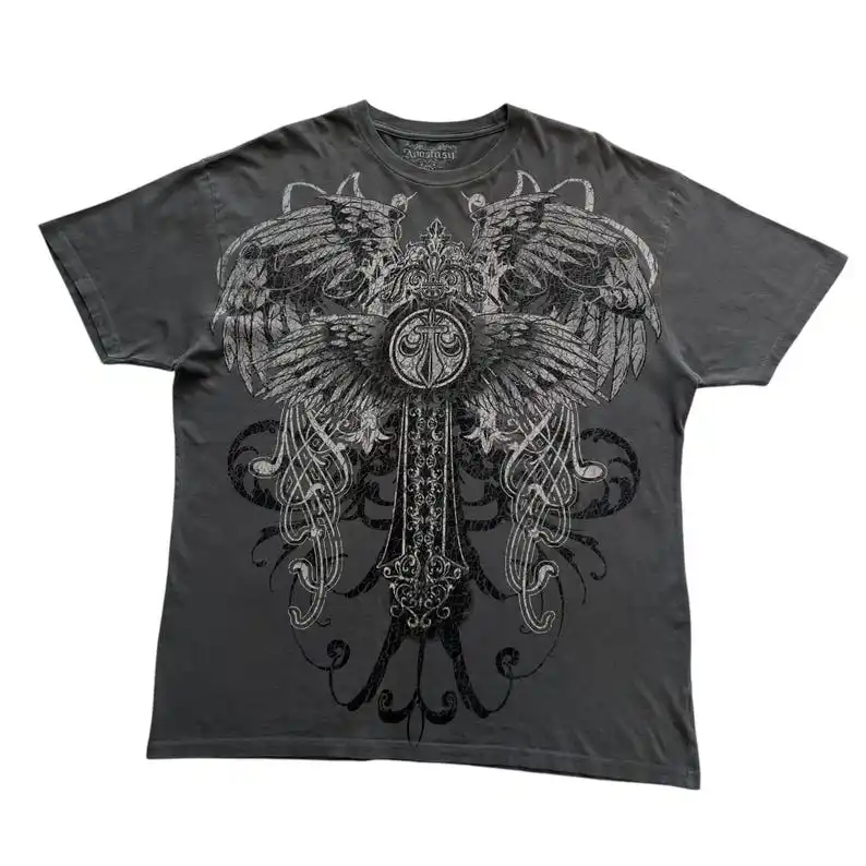 Y2K Xtreme Wing Printing Grey Tee Woman Oversize Short Sleeve Gothic Retro Old Cotton Breathable Joker T-shirt Made in China
Y2K Xtreme Wing Printing Grey Tee Woman Oversize Short Sleeve Gothic Retro Old Cotton Breathable Joker T-shirt Made in China