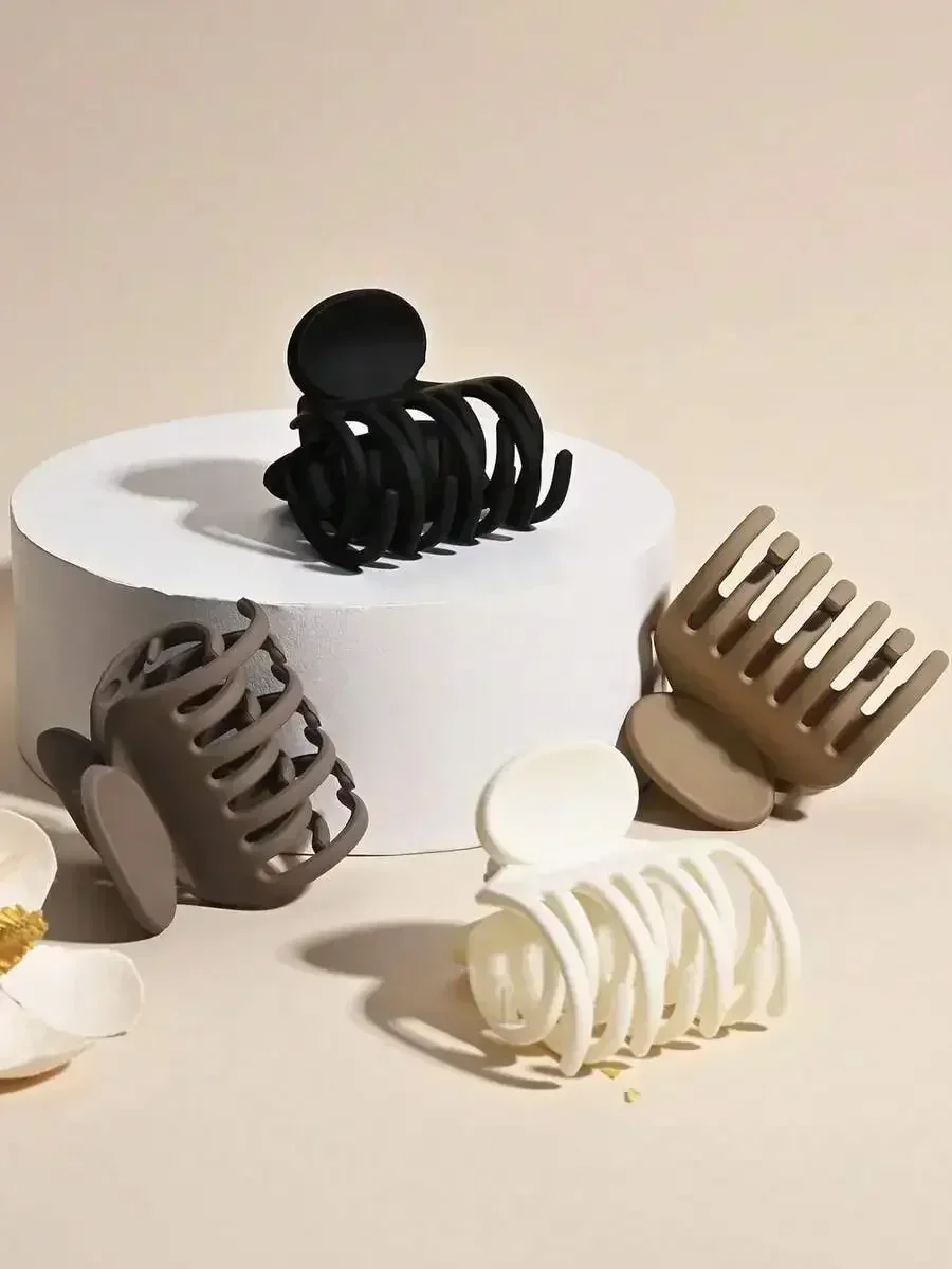 4pcs Lightweight Plastic Claw Hair Clips For Women In Black White Brown Khaki Fashion Hair Accessories
4pcs Lightweight Plastic Claw Hair Clips For Women In Black White Brown Khaki Fashion Hair Accessories