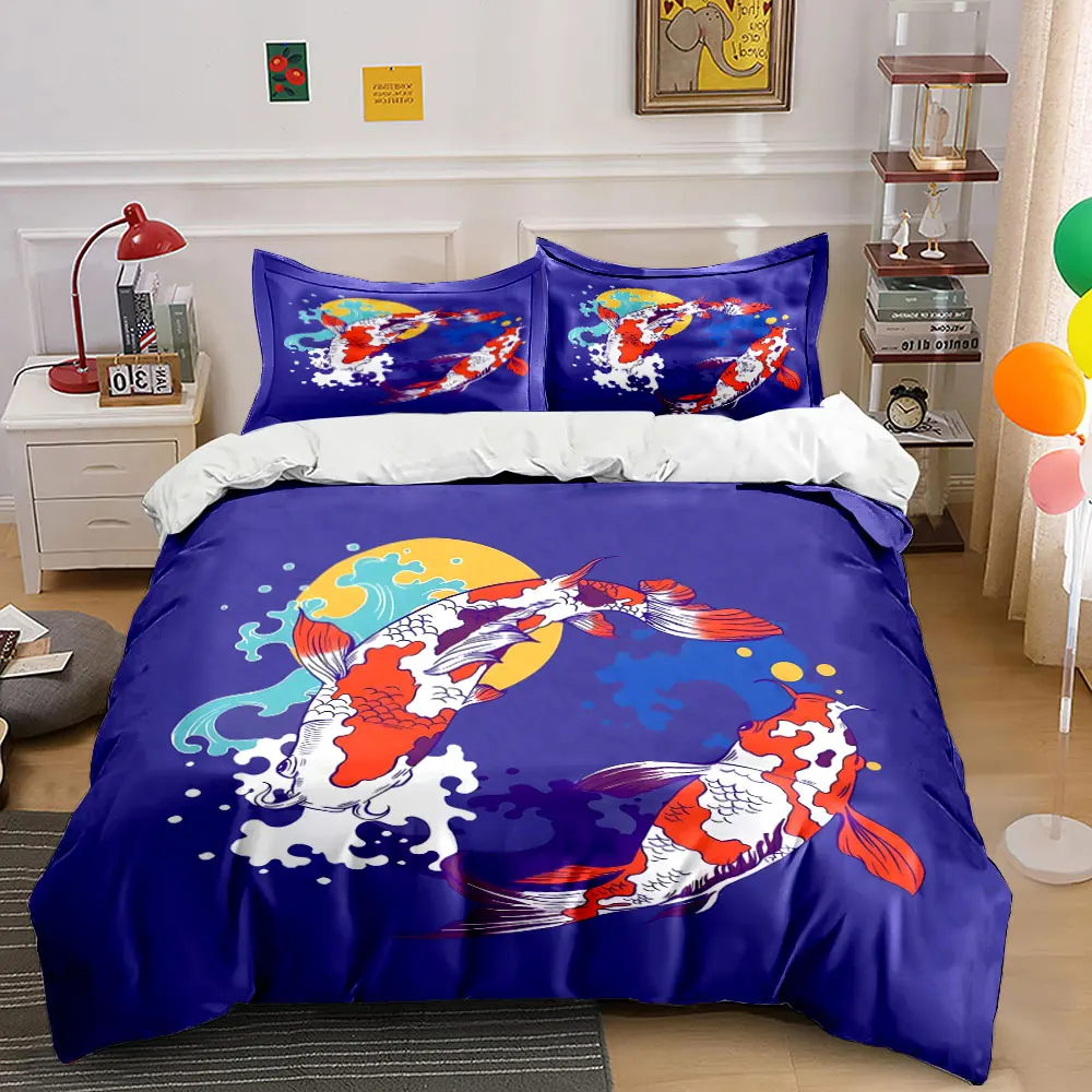 Koi Fish Art Home Decor Set Soft Comfortable Duvet Cover Bedding Set Included 1*Duvet Cover & 2*Pillowcases, gift
Koi Fish Art Home Decor Set Soft Comfortable Duvet Cover Bedding Set Included 1*Duvet Cover & 2*Pillowcases, gift