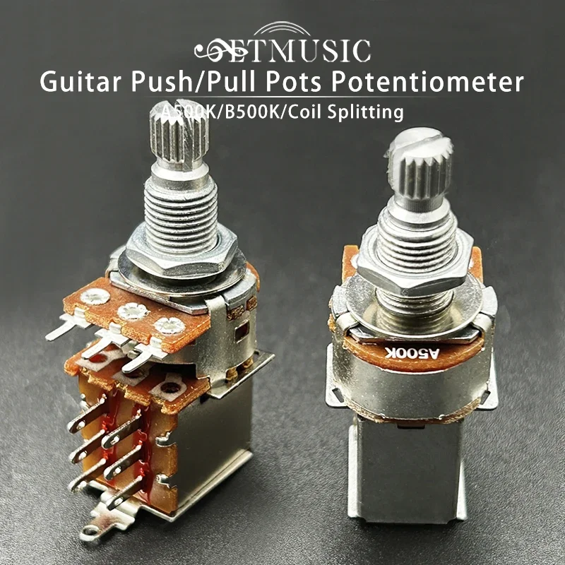 10Pcs Guitar Switch Control Pot Push/Pull Pots with Straight Terminal Block Pickup Coil Splitting Potentiometer A500K/B500K
10Pcs Guitar Switch Control Pot Push/Pull Pots with Straight Terminal Block Pickup Coil Splitting Potentiometer A500K/B500K