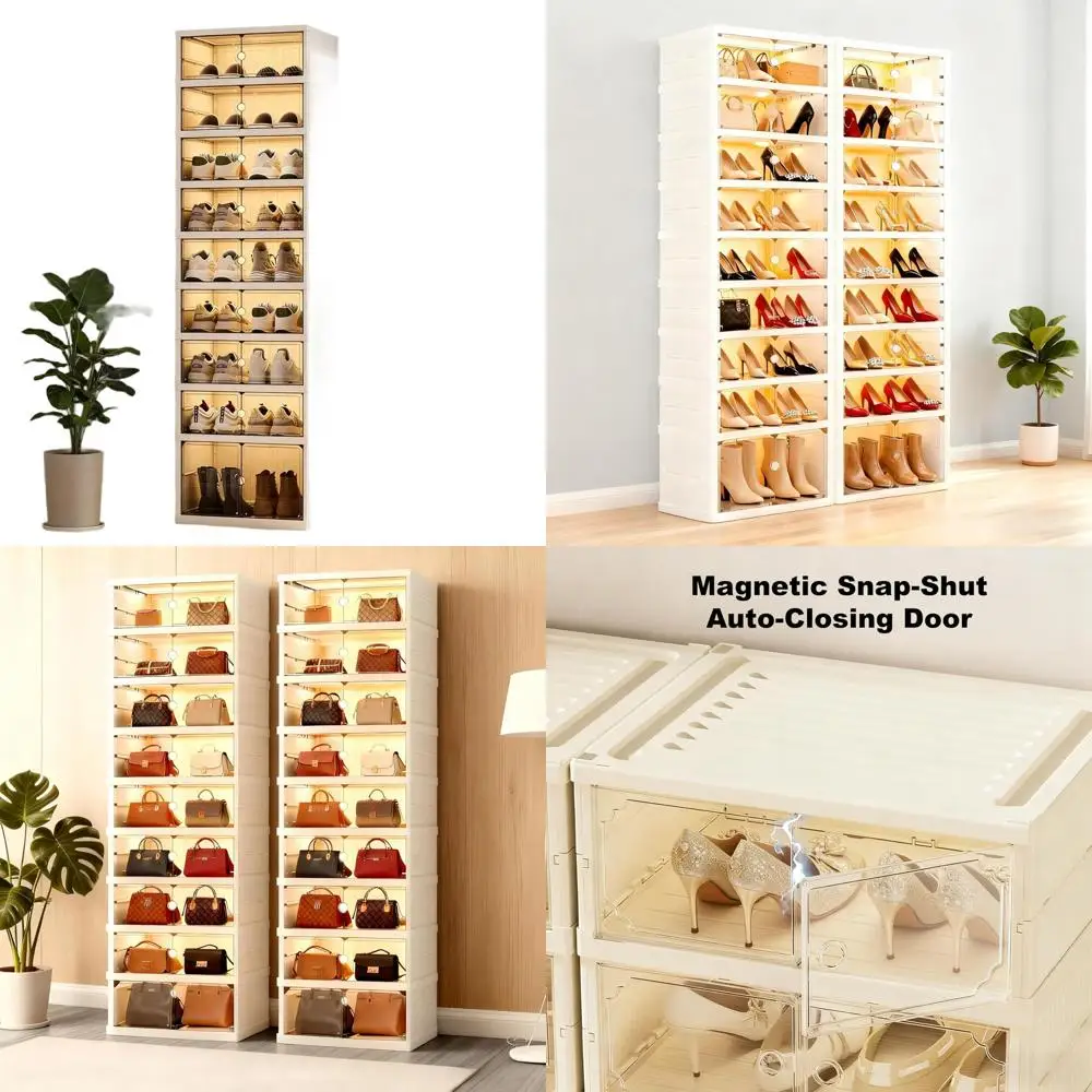 9-ярусный двухрядный шкаф для хранения обуви с прозрачной магнитной дверцей для прихожей и гардеробной (белый)
9-ярусный двухрядный шкаф для хранения обуви с прозрачной магнитной дверцей для прихожей и гардеробной (белый)