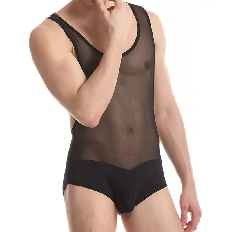 Sexy Men Bodysuit Mesh See Through Sexy Sleeveless Thin Rompers Underwear Skinny Fashion Male Bodysuits Thongs S-3XL
Sexy Men Bodysuit Mesh See Through Sexy Sleeveless Thin Rompers Underwear Skinny Fashion Male Bodysuits Thongs S-3XL