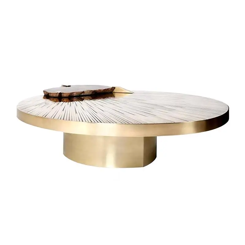 Light luxury stainless steel coffee table designer villa living room tea table high-end luxury stone round coffee table
Light luxury stainless steel coffee table designer villa living room tea table high-end luxury stone round coffee table