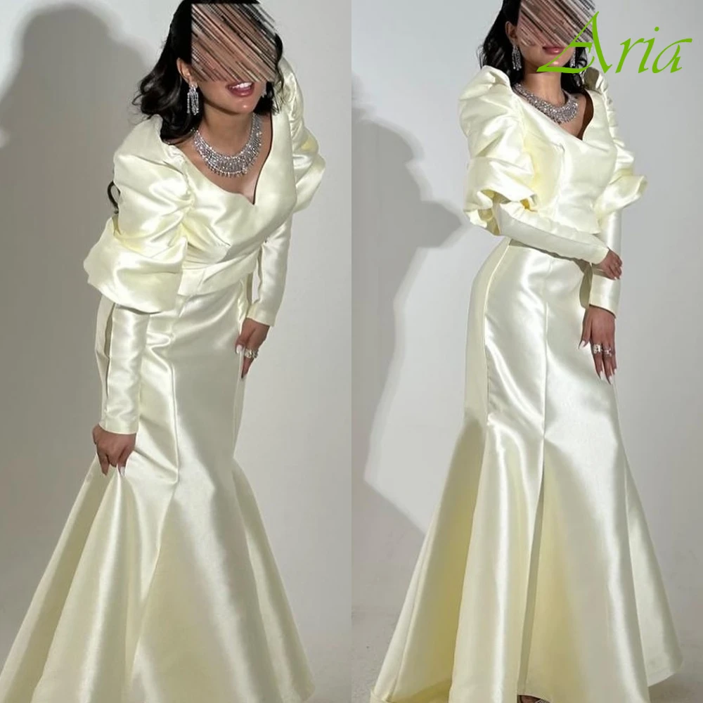 Customized Elegant V-Neck Long Sleeves Evening Dress High Quality Satin Prom Dresses Temperament Mermaid Party Gowns For Woman
Customized Elegant V-Neck Long Sleeves Evening Dress High Quality Satin Prom Dresses Temperament Mermaid Party Gowns For Woman