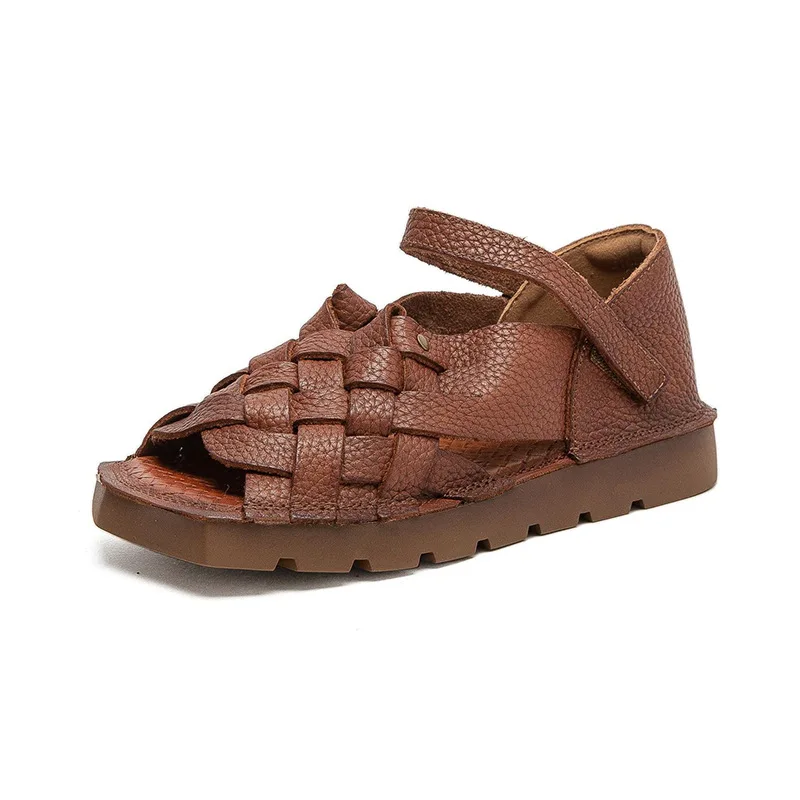 2026 Women Flat Sandals Genuine Leather Weave Hook And Loop Open Toe Roman Sandals Ladies Retro Breathable Summer Shoes
2026 Women Flat Sandals Genuine Leather Weave Hook And Loop Open Toe Roman Sandals Ladies Retro Breathable Summer Shoes