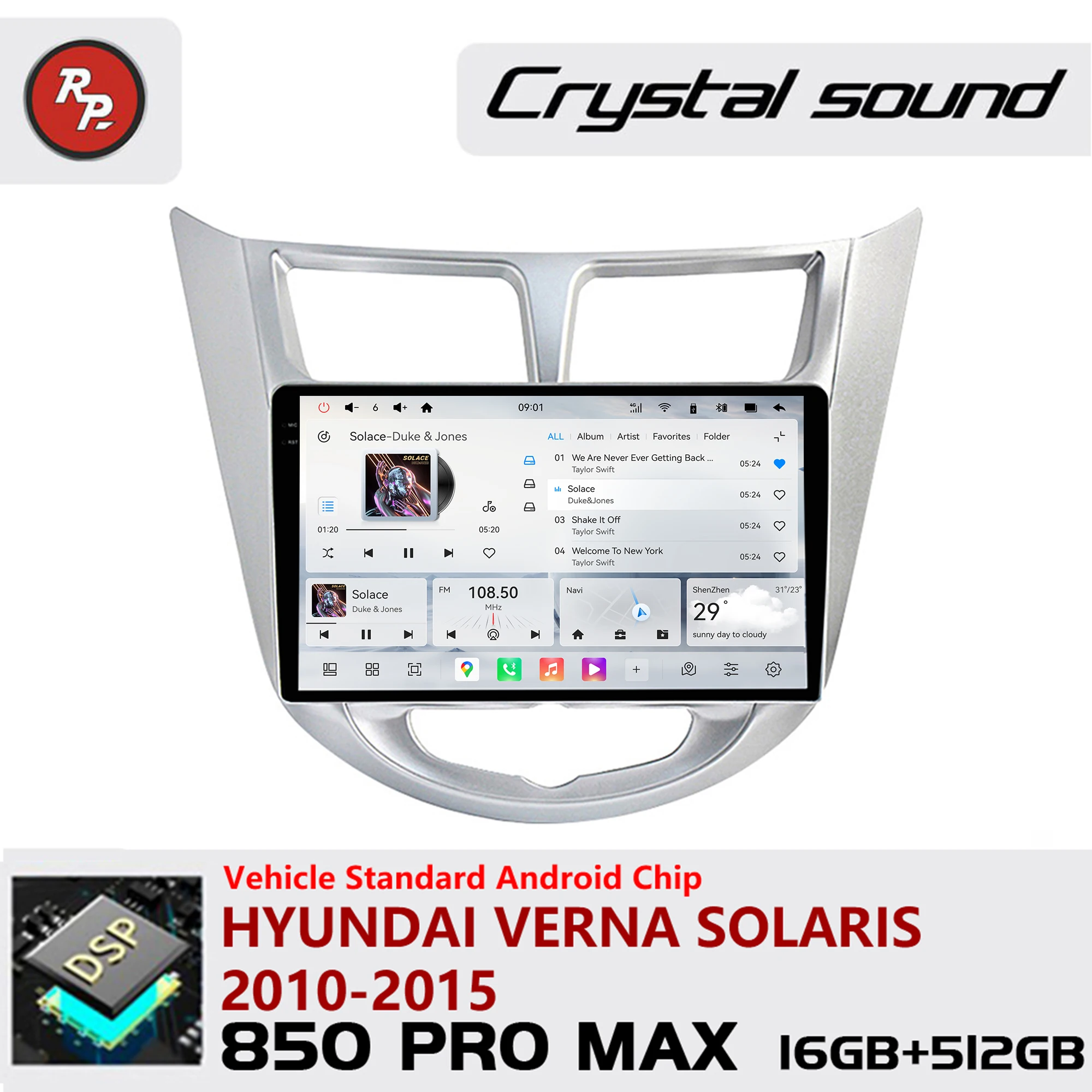 Redpower Crystal Sound 850 Pro Max Android Car Radio Player Screen for Hyundai Verna Solaris 2010-2015 CarPlay Bluetooth Hi-Fi
Redpower Crystal Sound 850 Pro Max Android Car Radio Player Screen for Hyundai Verna Solaris 2010-2015 CarPlay Bluetooth Hi-Fi