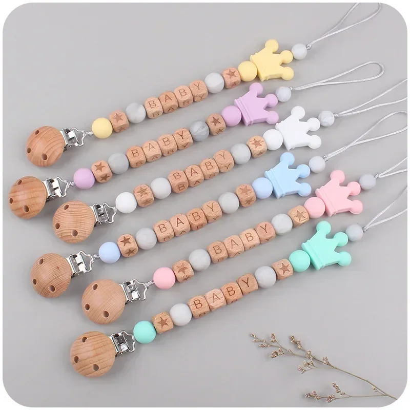 Baby Pacifier Clips Personalized Name Dummy Nipple Holder Clip Pacifiers Chain Silicone Crown Teething Toys Newborn Accessories
Baby Pacifier Clips Personalized Name Dummy Nipple Holder Clip Pacifiers Chain Silicone Crown Teething Toys Newborn Accessories
