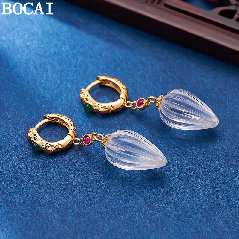 BOCAI New S925 Sterling Silver Charms Drop Earrings for Women Hollow Eternal Rattan Tassel Crystal Ear Drop Fashion Jewelry
BOCAI New S925 Sterling Silver Charms Drop Earrings for Women Hollow Eternal Rattan Tassel Crystal Ear Drop Fashion Jewelry
