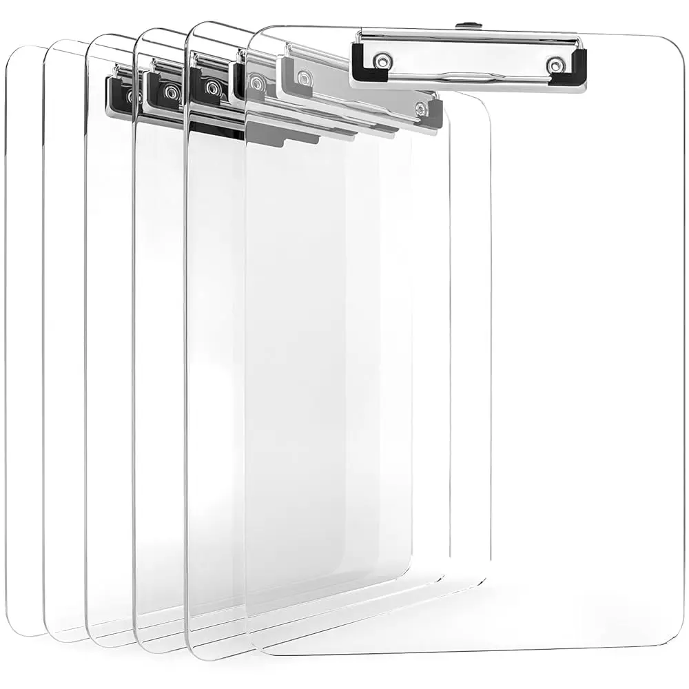 6 Pack Acrylic Clear Clipboards Bulk Transparent Clipboard with Low Profile Metal Clip 12.5 x 9 Inch Letter Size Classroom C
6 Pack Acrylic Clear Clipboards Bulk Transparent Clipboard with Low Profile Metal Clip 12.5 x 9 Inch Letter Size Classroom C