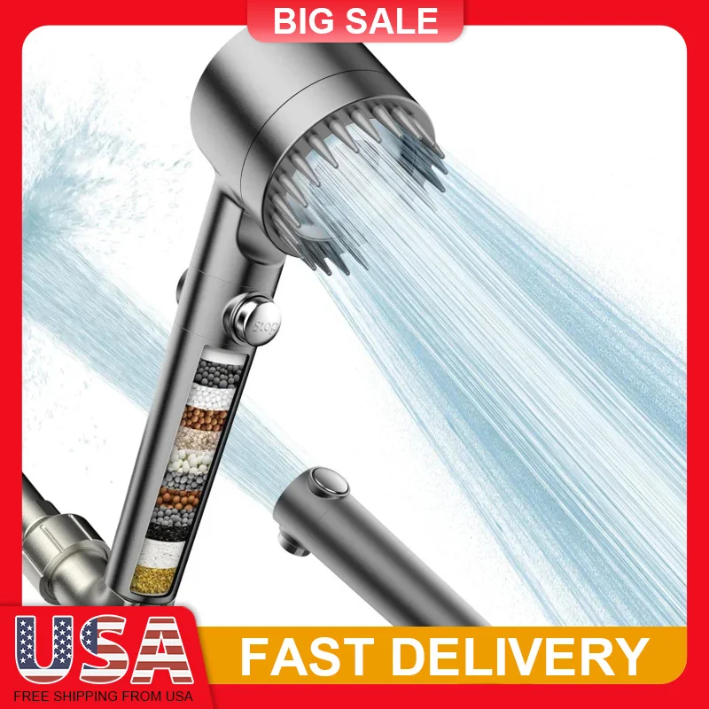 High Pressure Handheld Filtered Shower Head with 18-Layer Filtration 4 Spray Modes Water Saving Power Wash for Pets Bath
High Pressure Handheld Filtered Shower Head with 18-Layer Filtration 4 Spray Modes Water Saving Power Wash for Pets Bath