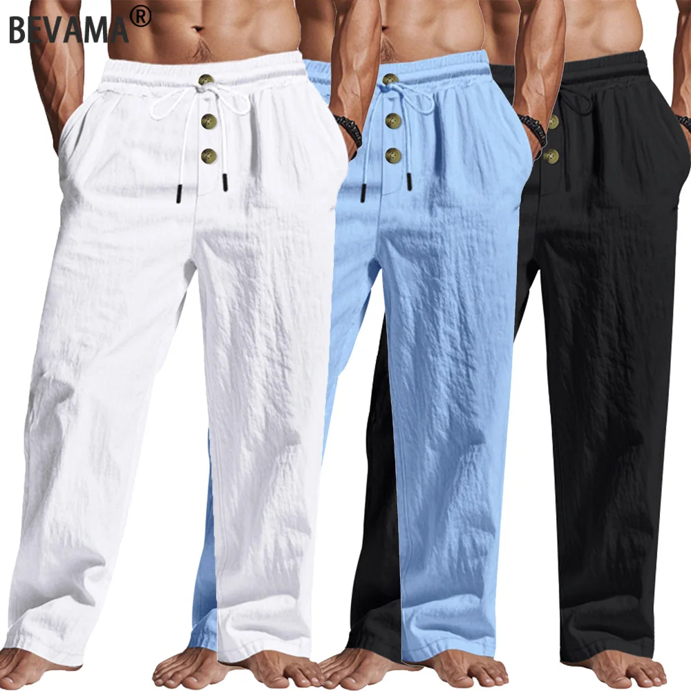 Men's Beach Pants Summer Cotton Linen Breathable Sweatpants Solid Color Casual Trousers Hawaiian Vacation Loose Long Pants
Men's Beach Pants Summer Cotton Linen Breathable Sweatpants Solid Color Casual Trousers Hawaiian Vacation Loose Long Pants