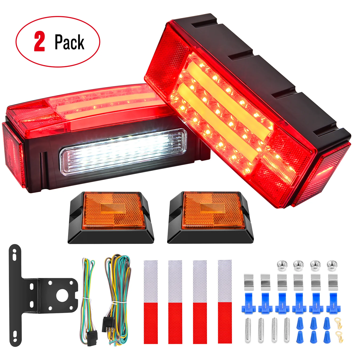 Nilight 2PCS Square LED Trailer Light Kit with Halo Glow Submersible LED Stop Turn Tail Side Marker Clearance License Light for 12V Trailer Boat Camper RV Trucks Snowmobile
Nilight 2PCS Square LED Trailer Light Kit with Halo Glow Submersible LED Stop Turn Tail Side Marker Clearance License Light for 12V Trailer Boat Camper RV Trucks Snowmobile