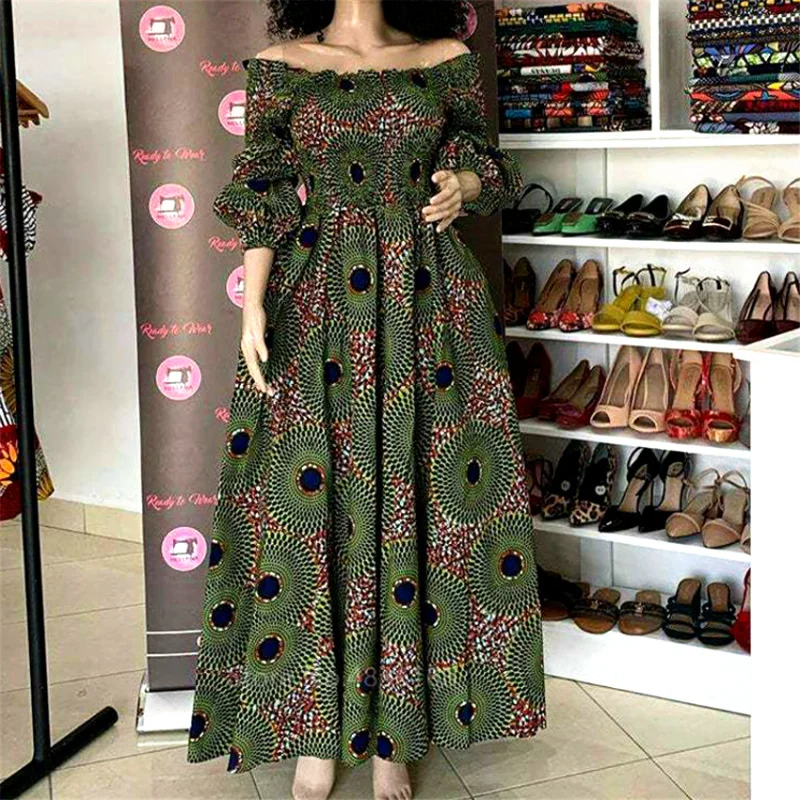 African National Print Party Dress Women Casual Sexy Slash-neck Lady Maxi Dress New Vintage Long-sleeved Loose Elegant Dress
African National Print Party Dress Women Casual Sexy Slash-neck Lady Maxi Dress New Vintage Long-sleeved Loose Elegant Dress