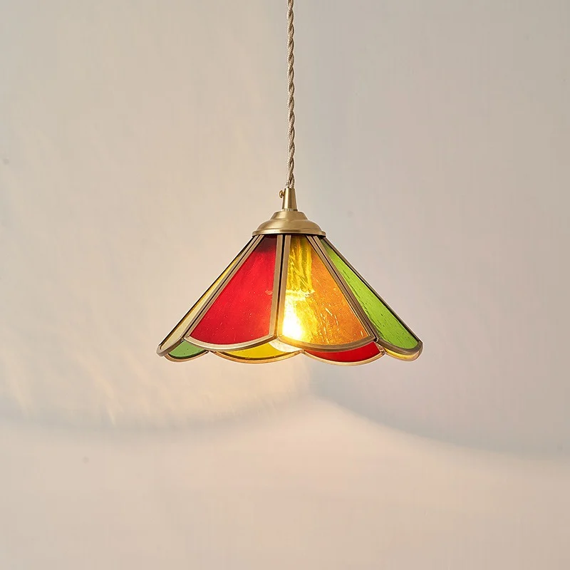 American retro all-copper small chandelier stained glass restaurant bar lamp bedside entrance balcony French lamp
American retro all-copper small chandelier stained glass restaurant bar lamp bedside entrance balcony French lamp