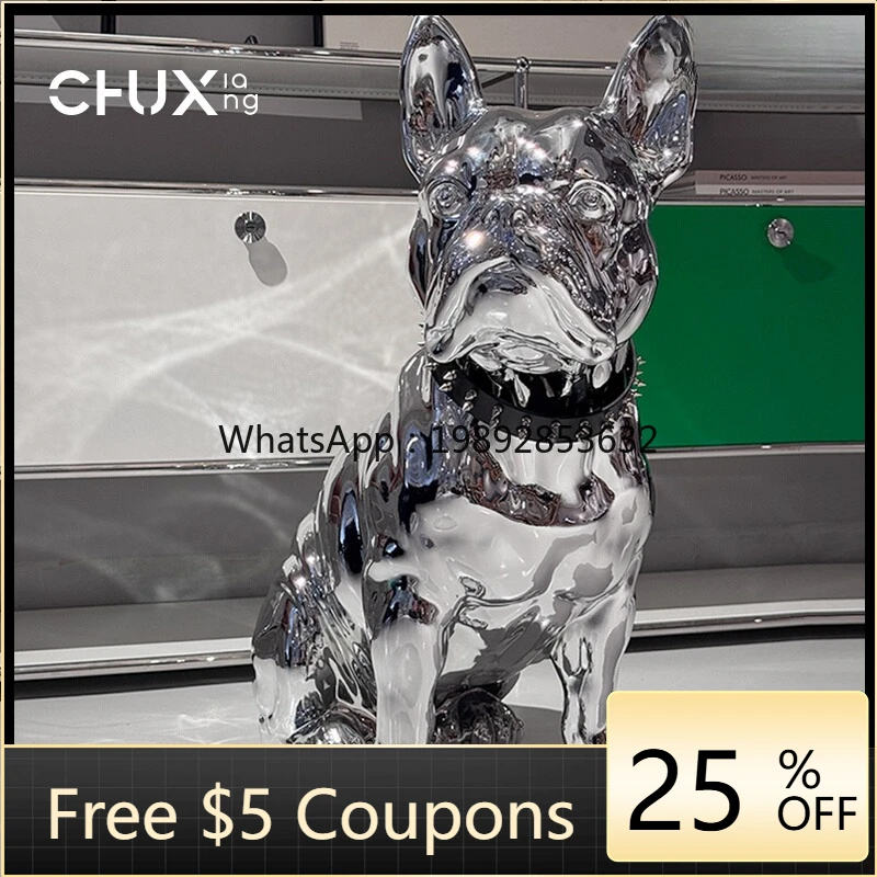 Dou electroplating dog ornament light luxury high-end large floor sculpture decoration living room home accessories 
Dou electroplating dog ornament light luxury high-end large floor sculpture decoration living room home accessories