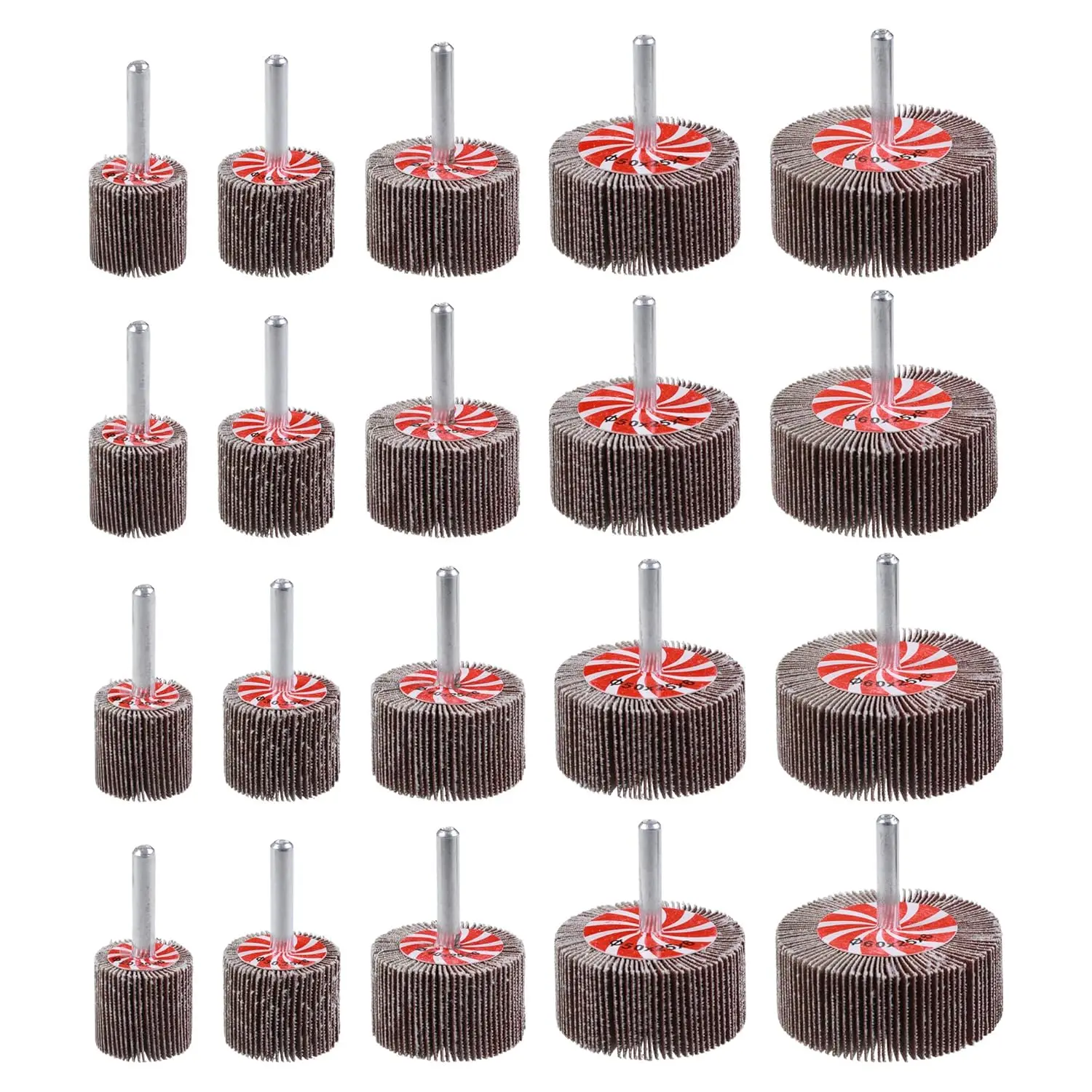 20Pcs 5 Sizes 60-240 Grit Abrasive Flap Wheel Set for Drill, Die Grinder
20Pcs 5 Sizes 60-240 Grit Abrasive Flap Wheel Set for Drill, Die Grinder