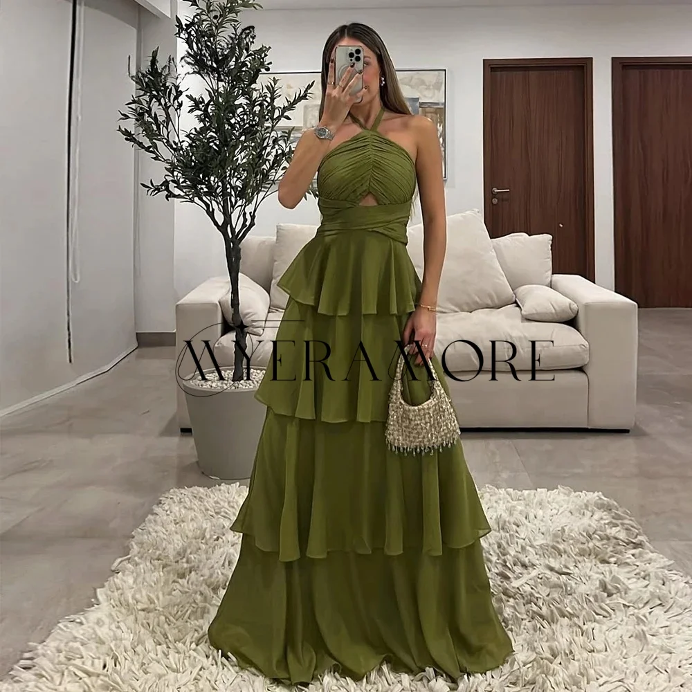 MYERAMOER Green Halter Evening Dresses A-Line Tiered Ruffle Cut-out Party Prom Gowns Customized robes de soirée
MYERAMOER Green Halter Evening Dresses A-Line Tiered Ruffle Cut-out Party Prom Gowns Customized robes de soirée