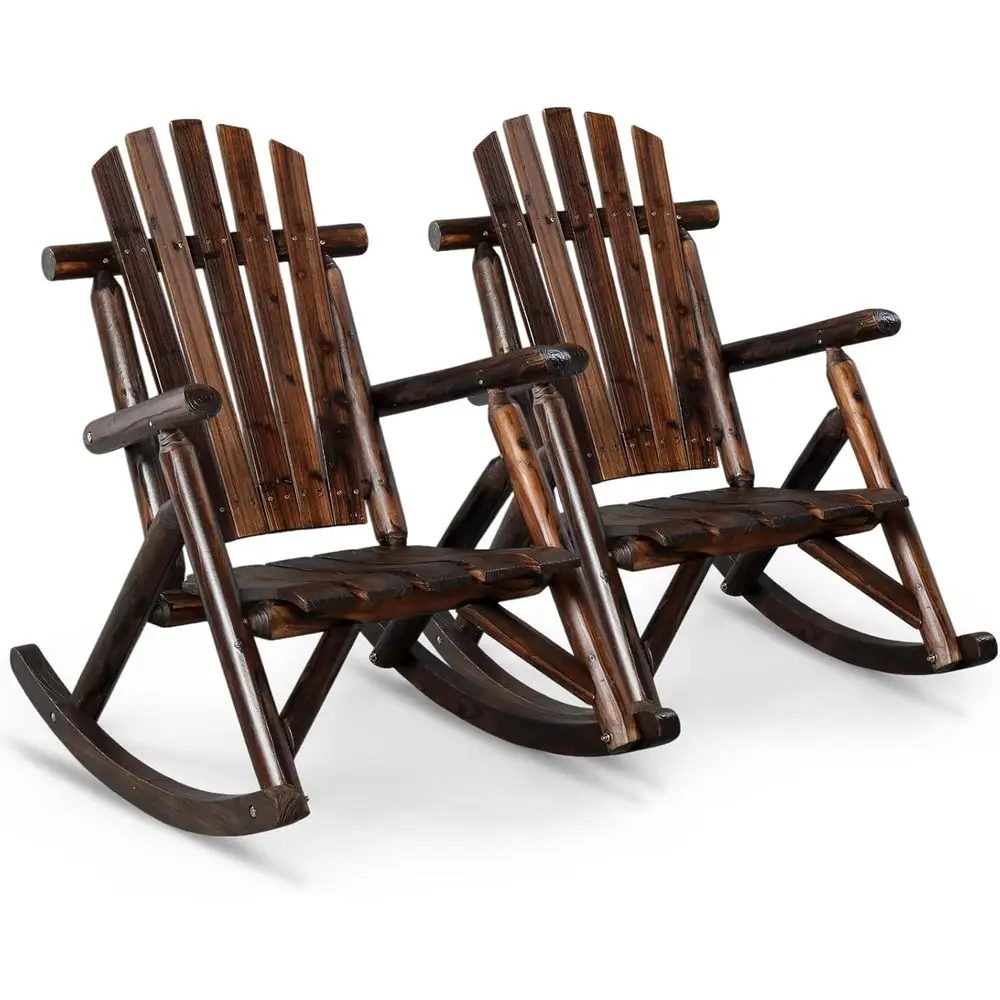 2-Piece Wooden Rocking Chair Set, Log Style Outdoor Furniture, Patio Lounge Chairs for Garden, Backyard, Porch (Khaki Brown)
2-Piece Wooden Rocking Chair Set, Log Style Outdoor Furniture, Patio Lounge Chairs for Garden, Backyard, Porch (Khaki Brown)