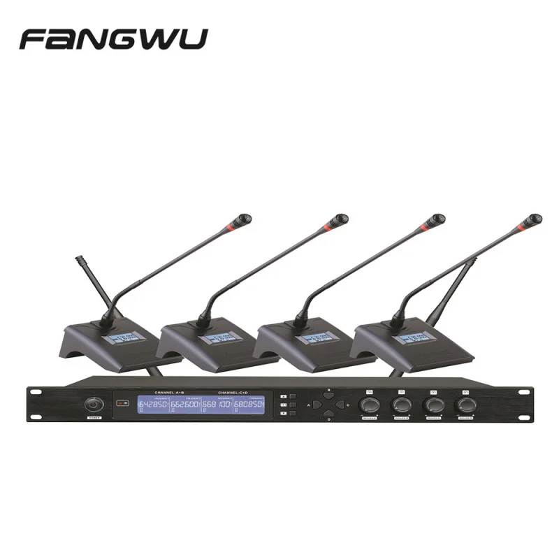 Original Model Professional 4 Channel Mic Wireless Uhf Dynamic Microphone For Karaoke
