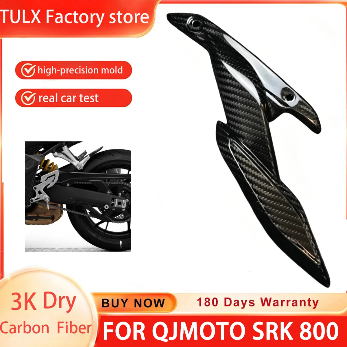 3K 100% Dry Carbon Fiber Rear Upper Chain Guard Mud Cover Fairing Decorative Protector For QJMOTO SRK 800 Motorcycle Accessories
3K 100% Dry Carbon Fiber Rear Upper Chain Guard Mud Cover Fairing Decorative Protector For QJMOTO SRK 800 Motorcycle Accessories