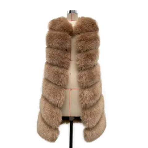 Faux Fur Vests for Women, Medium Long, Artifica Fox Fur Waistcoat, Fake FurSleeveless Gilet, Winter Fashion, Brand New