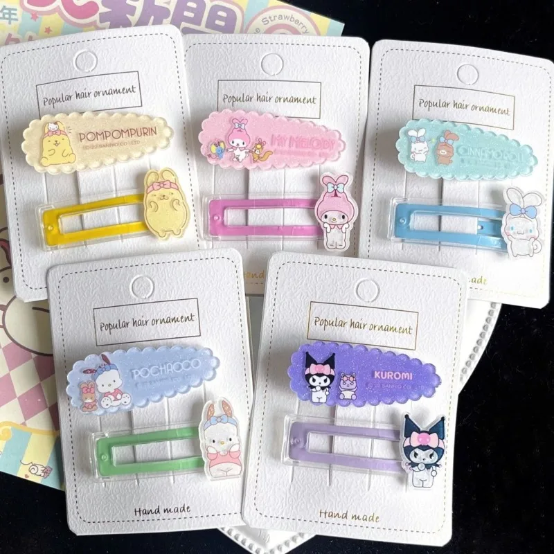 New Kawaii Sanrio Cartoon Two-piece Hair Clip Set Cute and Sweet Jade Guigou Bangs Hair Accessories Girl's Gift
New Kawaii Sanrio Cartoon Two-piece Hair Clip Set Cute and Sweet Jade Guigou Bangs Hair Accessories Girl's Gift