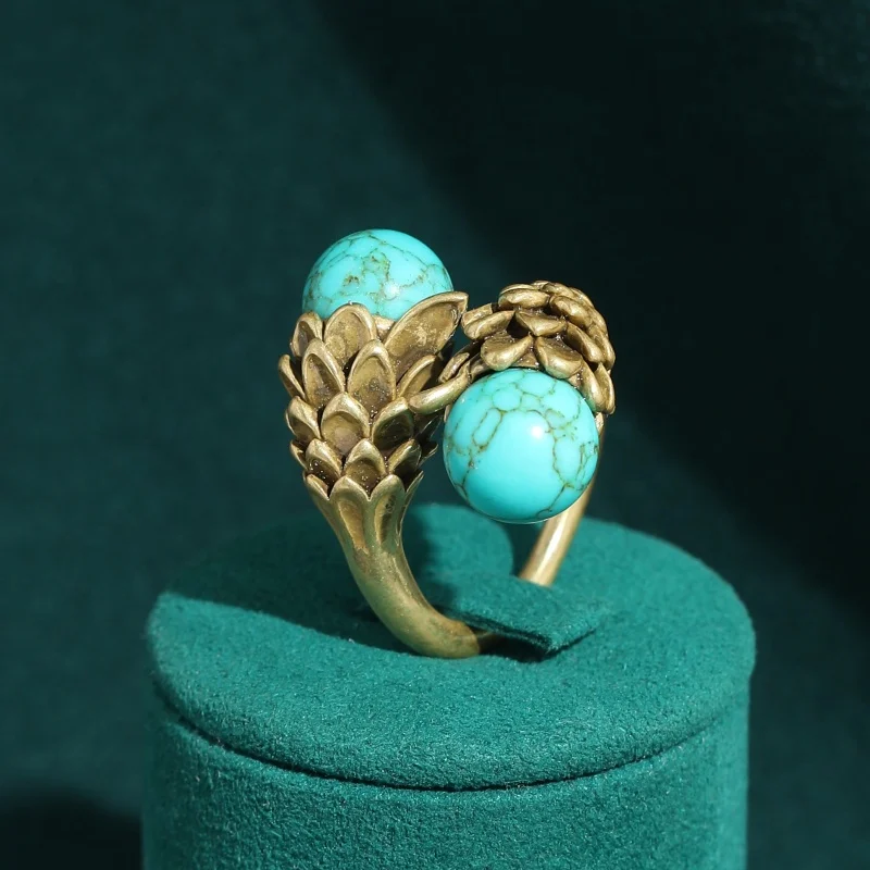 Vintage Round Turquoise Rings Adjustable Antique Gold Plated Jewelry Mother's Day Gifts 2026 High Quality Elegant Accessories
Vintage Round Turquoise Rings Adjustable Antique Gold Plated Jewelry Mother's Day Gifts 2026 High Quality Elegant Accessories
