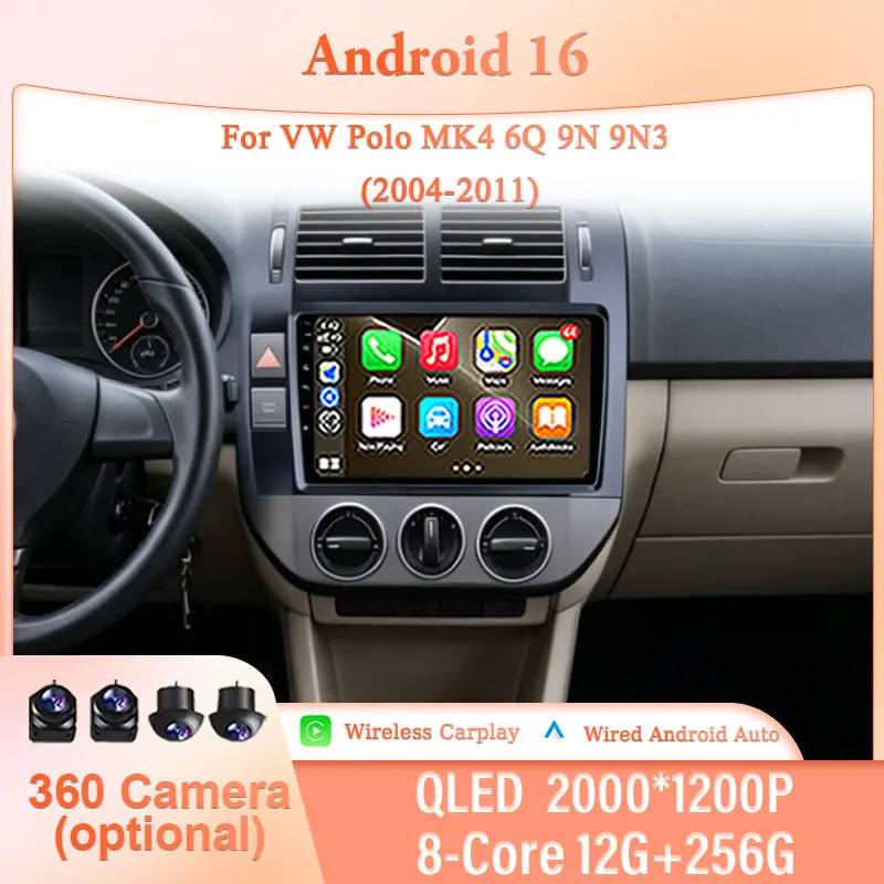 for VW Polo MK4 6Q 9N 9N3 2004-2011 9" IPS HD WiFi Touch Screen Car Stereo Wireless CarPlay GPS Navi Multimedia Kit Audio Player
for VW Polo MK4 6Q 9N 9N3 2004-2011 9" IPS HD WiFi Touch Screen Car Stereo Wireless CarPlay GPS Navi Multimedia Kit Audio Player