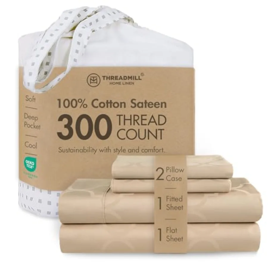 300 Thread Count Jacquard Light Sheets - 100% Cotton Breathable Silky Soft Damask Sheets - 3 Pc Bed Sheet Set Elasticized Deep
300 Thread Count Jacquard Light Sheets - 100% Cotton Breathable Silky Soft Damask Sheets - 3 Pc Bed Sheet Set Elasticized Deep