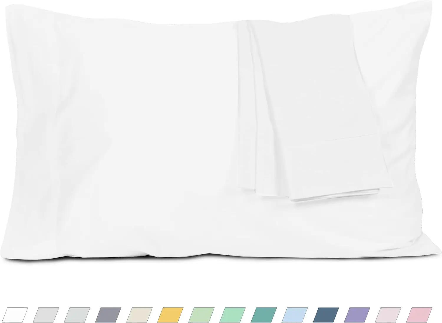 Standard Queen Size Cotton Percale Pillowcases, Set of 2, Breathable Hypoallergenic White
Standard Queen Size Cotton Percale Pillowcases, Set of 2, Breathable Hypoallergenic White