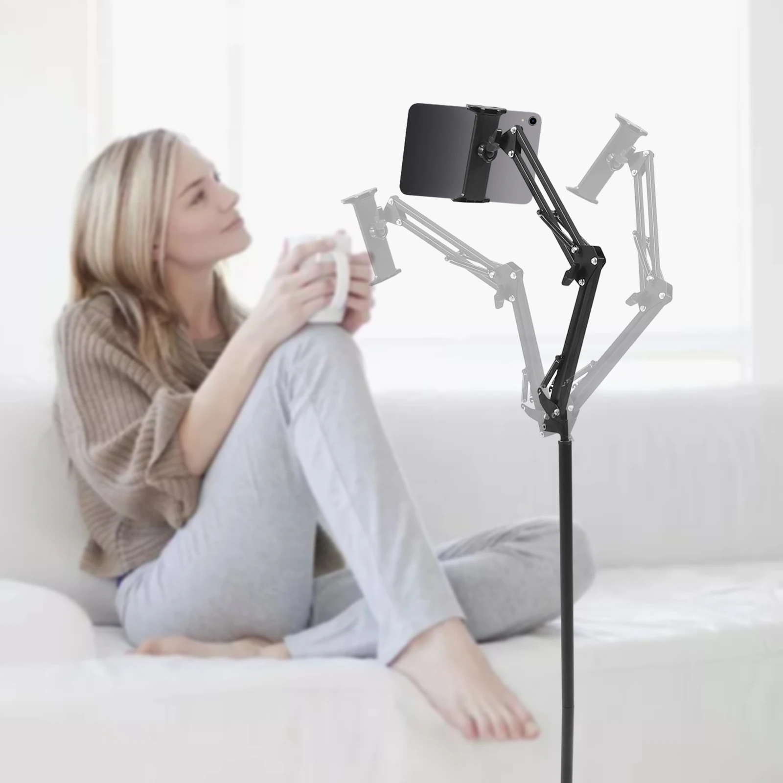 360° Rotating Tablet Floor Stand with Non-slip Silicone Pad for Tablets, Phones, and Bedrooms, Living Rooms, Offices, Bathrooms
360° Rotating Tablet Floor Stand with Non-slip Silicone Pad for Tablets, Phones, and Bedrooms, Living Rooms, Offices, Bathrooms