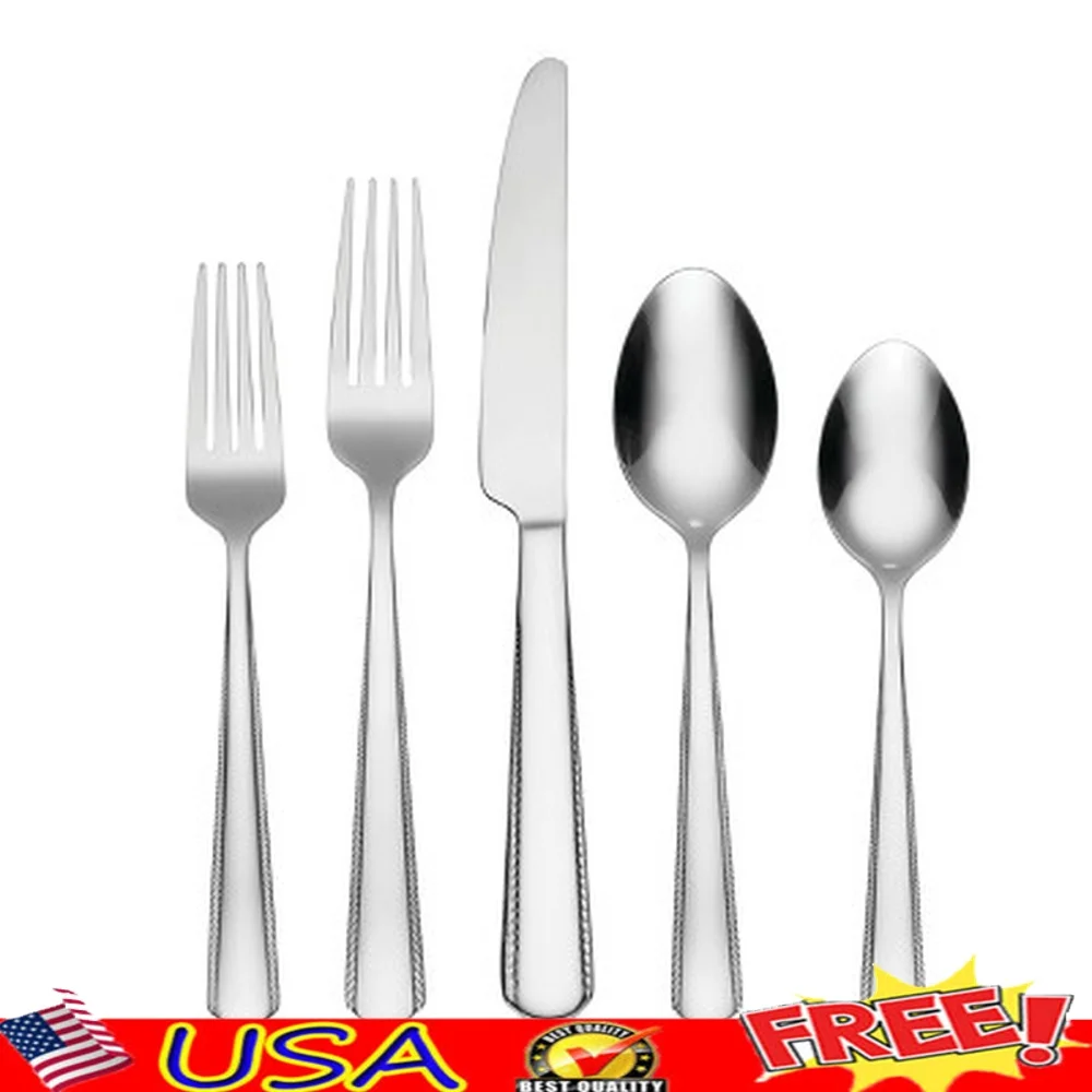 42pc Stainless Steel Flatware Set Service 8 Dishwasher Safe Includes Dinner Forks Spoons Knives Salad Forks Serving Utensils
42pc Stainless Steel Flatware Set Service 8 Dishwasher Safe Includes Dinner Forks Spoons Knives Salad Forks Serving Utensils