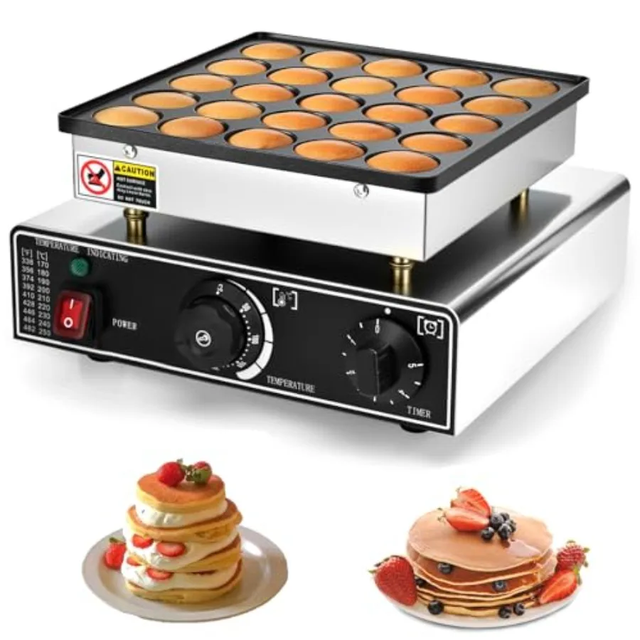 Home kitchen restaurant snack dessert maker: stainless steel mini pancake maker, non-stick, adjustable temperature, 110V, 25pcs
Home kitchen restaurant snack dessert maker: stainless steel mini pancake maker, non-stick, adjustable temperature, 110V, 25pcs
