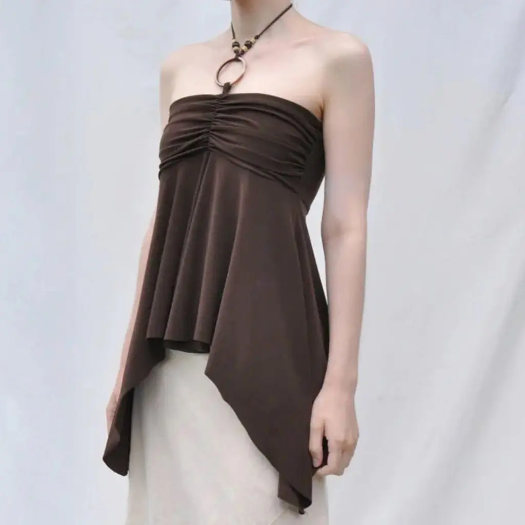 Slim Backless Pleated A-Hem Asymmetrical Tube Top European And American Style Beaded Ring Halter Top for Women PG2130
Slim Backless Pleated A-Hem Asymmetrical Tube Top European And American Style Beaded Ring Halter Top for Women PG2130