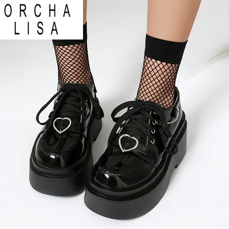 ORCHA LISA Roman Colleage Student Shoes Round Toe 5.3cm High Platform 8cm Heel Strap Up Women Shoes Big Size 43 44 Black Beige
ORCHA LISA Roman Colleage Student Shoes Round Toe 5.3cm High Platform 8cm Heel Strap Up Women Shoes Big Size 43 44 Black Beige