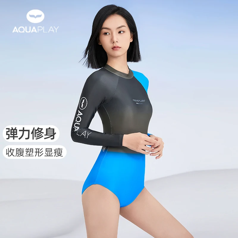 AquaPlay Black Blue Long Sleeve Women One Piece Swimsuit Quick Dry UPF50+ Rash Guard Surfing Suit Racing High End Swimsuit
AquaPlay Black Blue Long Sleeve Women One Piece Swimsuit Quick Dry UPF50+ Rash Guard Surfing Suit Racing High End Swimsuit