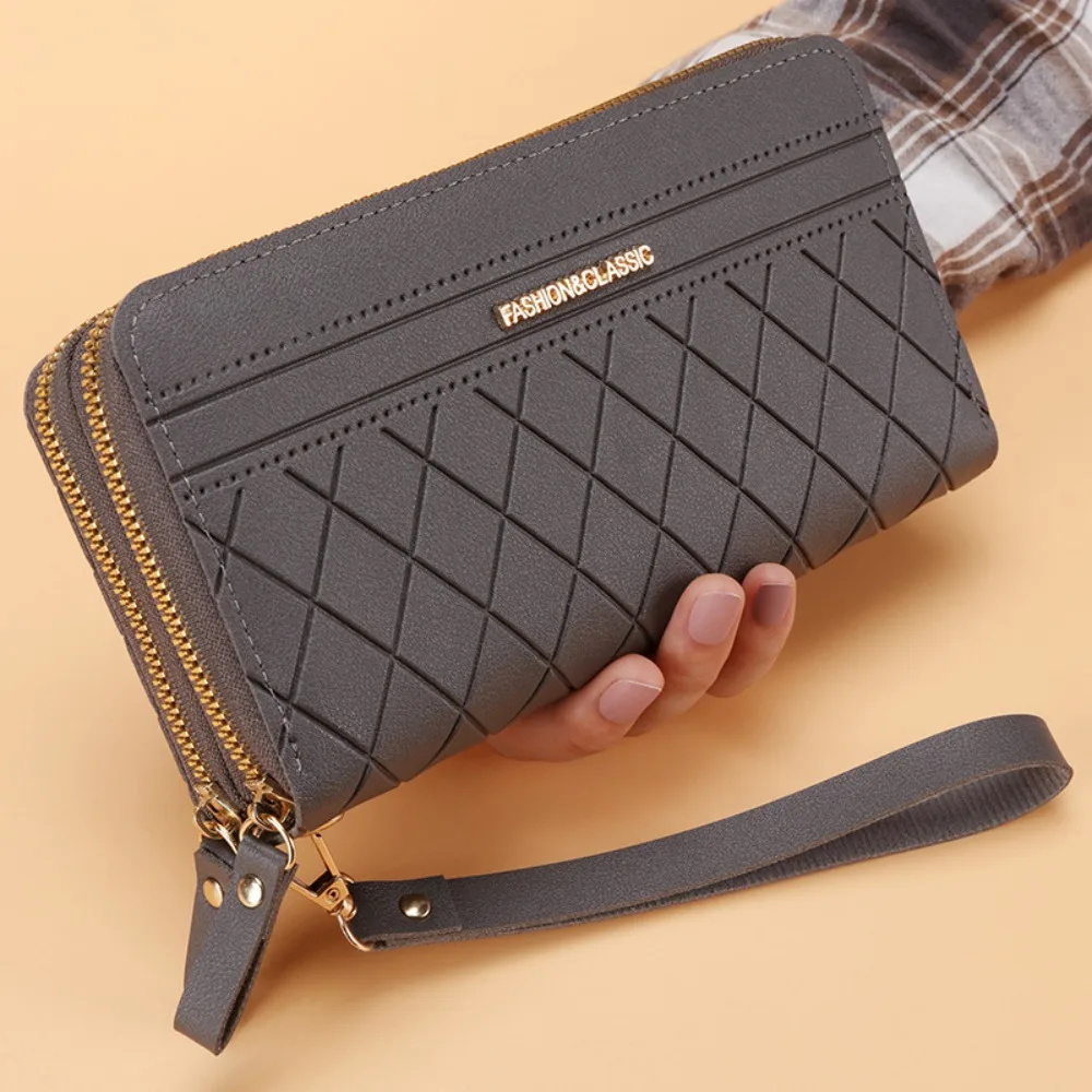 Fashion PU Long Wallet Multi-Card Slot Double Zipper Mobile Phone Bag Large-Capacity Rhombic Card Holder Women
Fashion PU Long Wallet Multi-Card Slot Double Zipper Mobile Phone Bag Large-Capacity Rhombic Card Holder Women