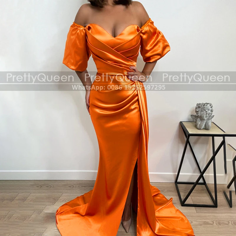 Off Shoulder Mermaid Bridesmaid Dresses With Short Sleeves Side Split Customized Waistline Cap Sweep Train Long Party Dress
Off Shoulder Mermaid Bridesmaid Dresses With Short Sleeves Side Split Customized Waistline Cap Sweep Train Long Party Dress