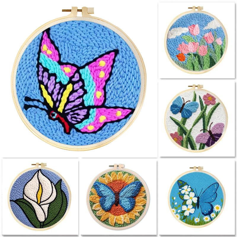 Butterfly Punch Needle Embroidery Starter Kits for Adults Beginners Rug Hooking Kit Punch Needle Embroidery Set Yarns and Sewing
Butterfly Punch Needle Embroidery Starter Kits for Adults Beginners Rug Hooking Kit Punch Needle Embroidery Set Yarns and Sewing