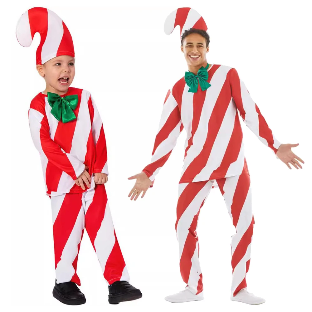 Santa Claus Cosplay Costume Red White Stripes Uniform Suits for Adult Kids Christmas Carnival Party Xmas Clothes Roleplay
Santa Claus Cosplay Costume Red White Stripes Uniform Suits for Adult Kids Christmas Carnival Party Xmas Clothes Roleplay