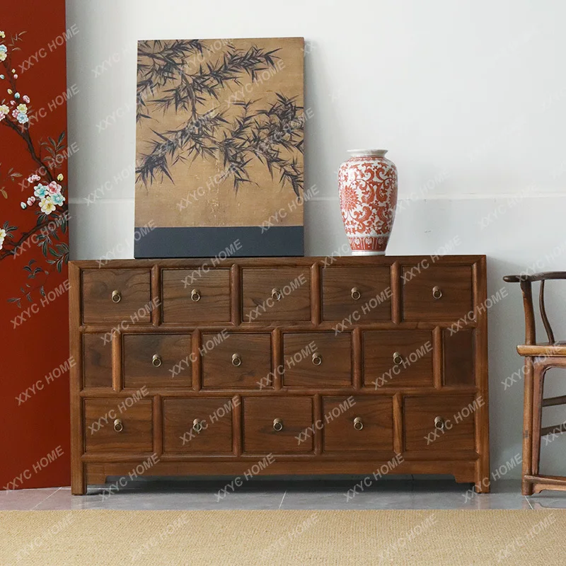 Chinese solid wood entrance antique foyer locker retro dining side cabinet
Chinese solid wood entrance antique foyer locker retro dining side cabinet