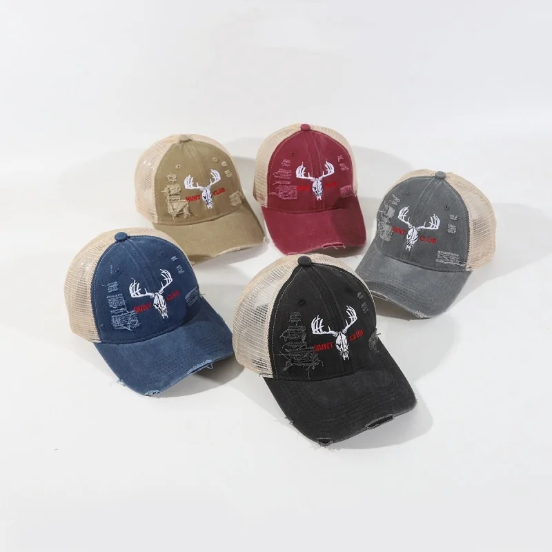 American Antlers Skeleton Embroidered Baseball Hat Make Old Washed Breathable Trucker Mesh Cap Men Women Hip Hop Streetwear Hat
American Antlers Skeleton Embroidered Baseball Hat Make Old Washed Breathable Trucker Mesh Cap Men Women Hip Hop Streetwear Hat