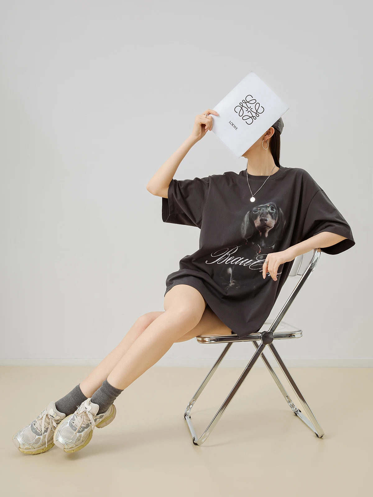 Summer Beautiful Small Top Bla round Ne Dog Print ort Sve T-irt Women's Sli Commute Sle Korean Version Strai...
Summer Beautiful Small Top Bla round Ne Dog Print ort Sve T-irt Women's Sli Commute Sle Korean Version Strai...