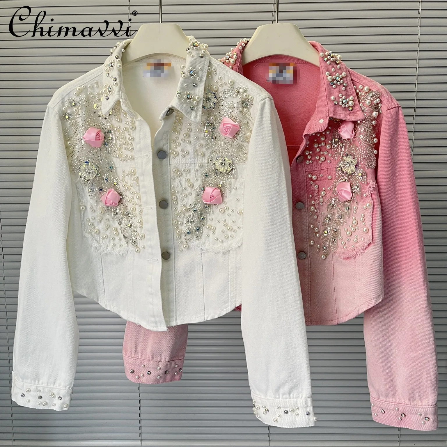 Fashion Streetwear Heavy Industry Beaded Sequin Denim Jacket Women Autumn 3D Flower Loose Single-Breasted Long Sleeve Jackets
Fashion Streetwear Heavy Industry Beaded Sequin Denim Jacket Women Autumn 3D Flower Loose Single-Breasted Long Sleeve Jackets