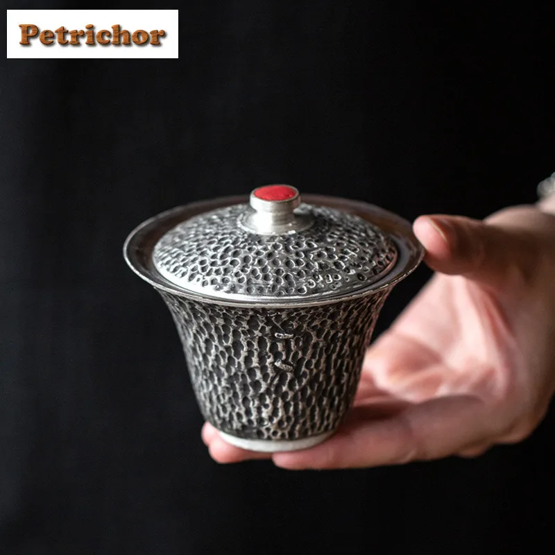 125ml Handmade Silver Color Jump Knife Craftsmanship Gaiwan Ancient Tea Tureen Tea Bowl With Lid Kit Tea Making Cover Bowl Gift
125ml Handmade Silver Color Jump Knife Craftsmanship Gaiwan Ancient Tea Tureen Tea Bowl With Lid Kit Tea Making Cover Bowl Gift