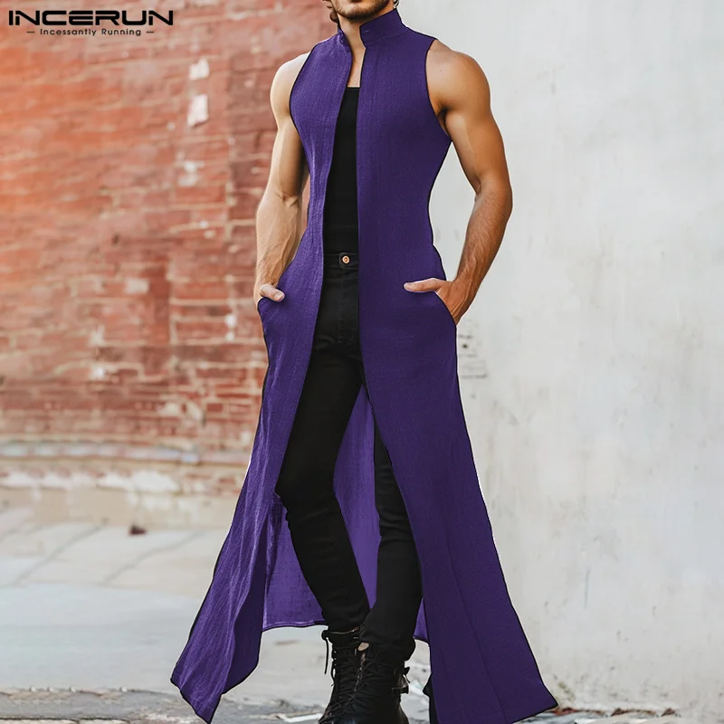 INCERUN Men Long Style Shirt Solid Color Stand Collar Sleeveless Open Stitch Cardigan Men Streetwear 2025 Fashion Outerwear
INCERUN Men Long Style Shirt Solid Color Stand Collar Sleeveless Open Stitch Cardigan Men Streetwear 2025 Fashion Outerwear