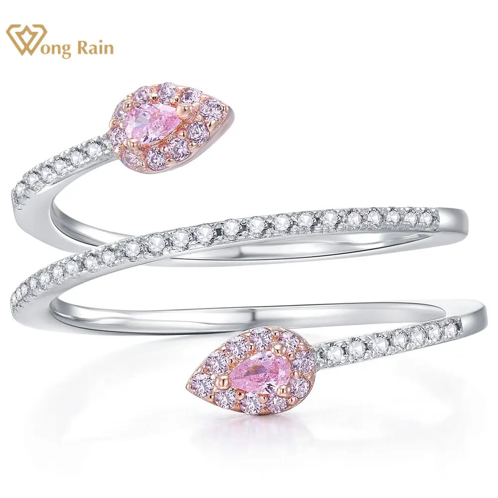 Wong Rain 925 Sterling Silver Pear Pink Sapphire High Carbon Diamond Gemstone Fine Jewelry Serpentine Ring For Women Wholesale
Wong Rain 925 Sterling Silver Pear Pink Sapphire High Carbon Diamond Gemstone Fine Jewelry Serpentine Ring For Women Wholesale