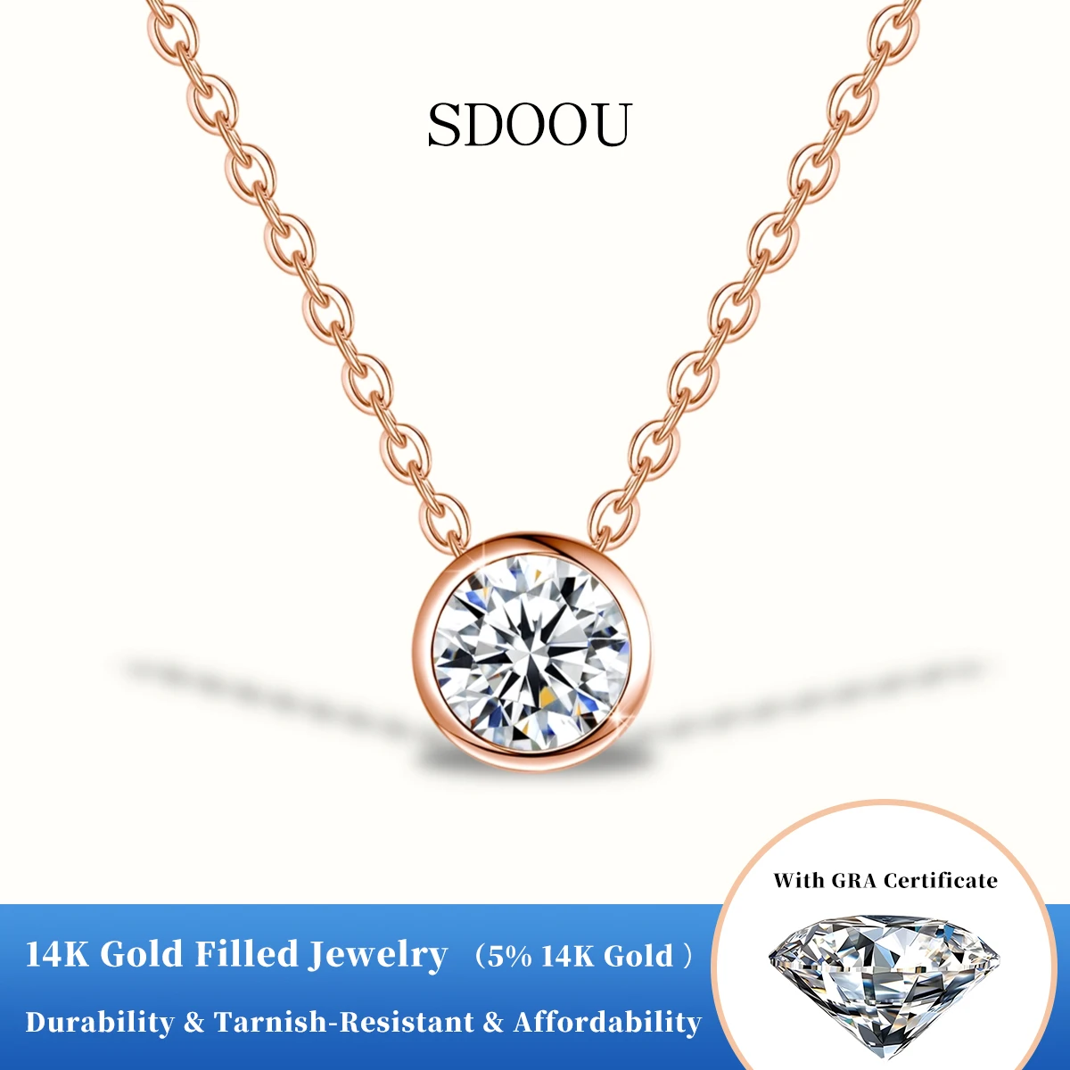 SDOOU 14K Gold Filled 1CT Round Moissanite Necklace D VVS1 GRA Certified 925 Silver Rose Gold Lab Diamon Pendant Daily Jewelry
SDOOU 14K Gold Filled 1CT Round Moissanite Necklace D VVS1 GRA Certified 925 Silver Rose Gold Lab Diamon Pendant Daily Jewelry